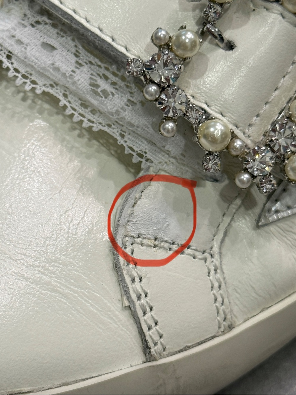 GOLDEN GOOSE Old School Sabot PEARL EMBELLISHED BUCKLE Sneakers 37/7 - Picture 15 of 16